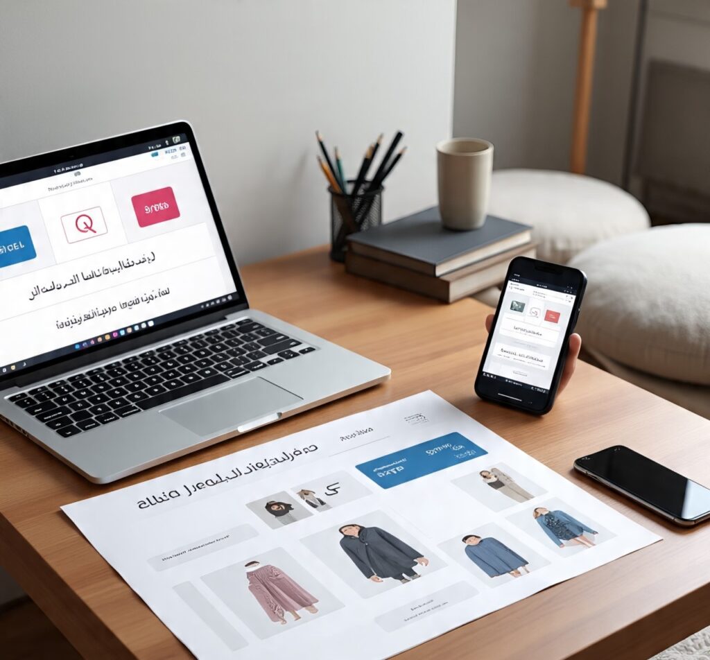 Modern Iranian E-Commerce Website Product Description Display on Laptop and Mobile