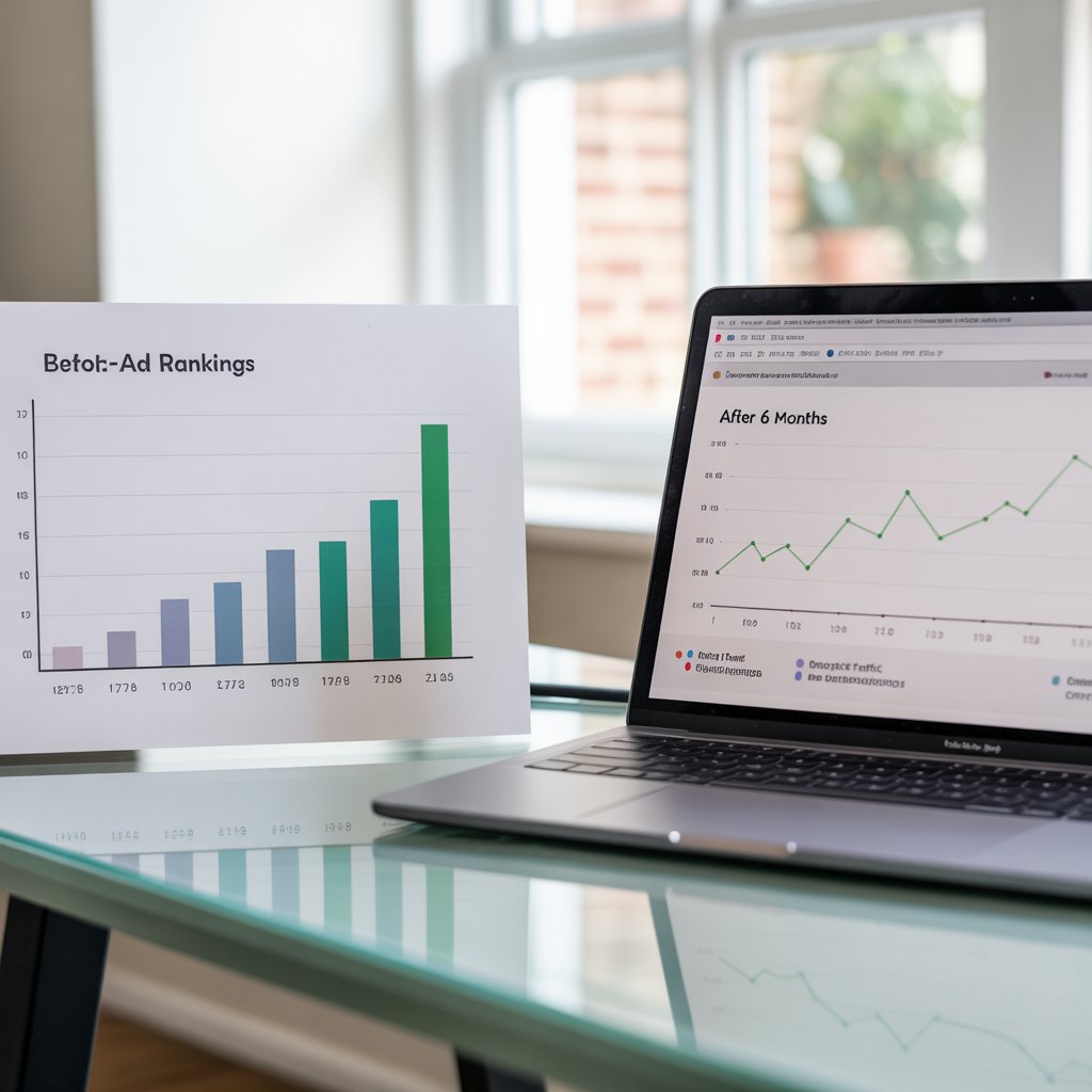 Case study showing SEO traffic growth results from Garage2Global services.”